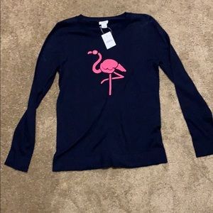 Jcrew navy flamingo sweater